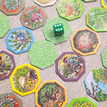 Cargar imagen en el visor de la galería, Detalle del tablero de juego cooperativo El Huerto encantado, de Ekilikuá