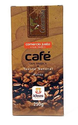 Café Colombia 100% arábica molido de Comercio Justo