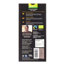 Cargar imagen en el visor de la galería, Chocolate 95% negro ecológico y de Comercio Justo. Reverso