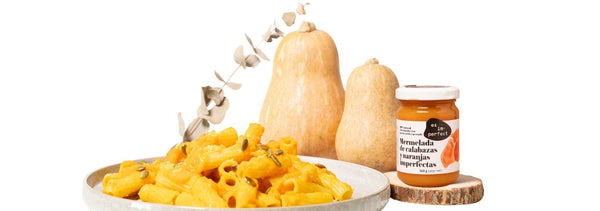 Macarrones con mermelada de calabaza y naranjas
