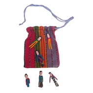 Bolsita de tela con seis muñequitas quitapenas de Comercio Justo. Guatemala