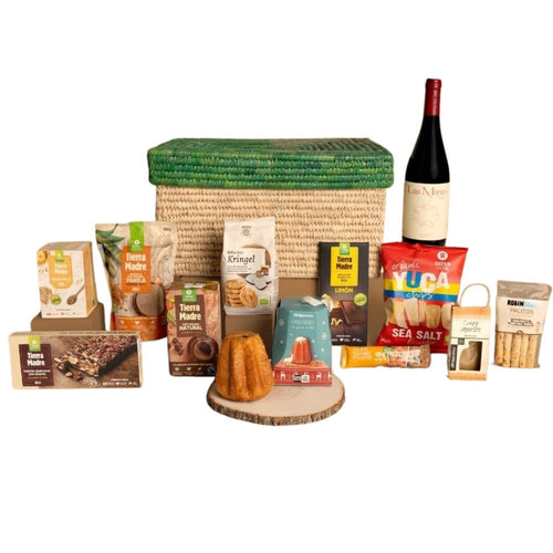 Cesta solidaria UNIVERSE, con productos de Comercio Justo