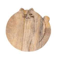 Cargar imagen en el visor de la galería, Salvamanteles gato guiño madera. India
