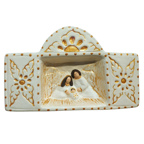 Belén retablito blanco. Perú. Comercio Justo