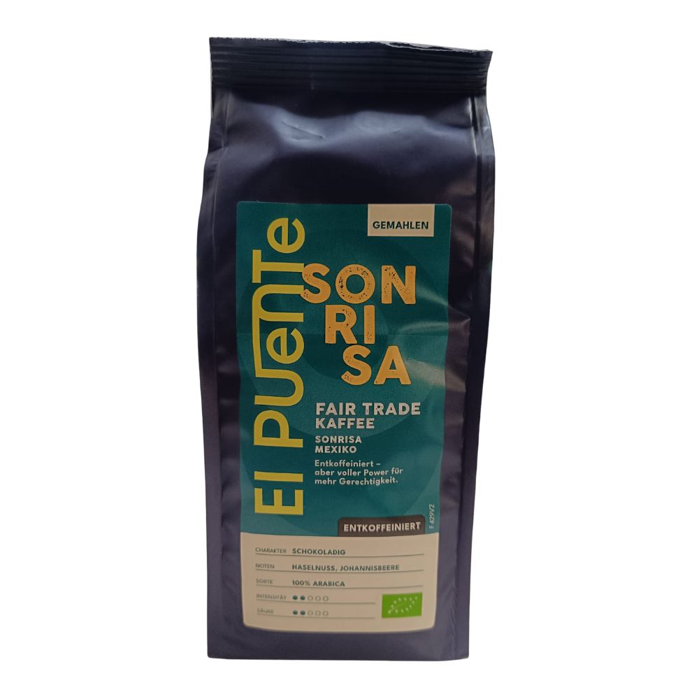 Café descafeinado BIO 100% arábica de Comercio Justo, procedente de México