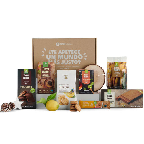 Cesta mini. Lote de productos de Comercio Justo para regalo