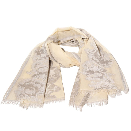 Foulard tonos claros con flores. India