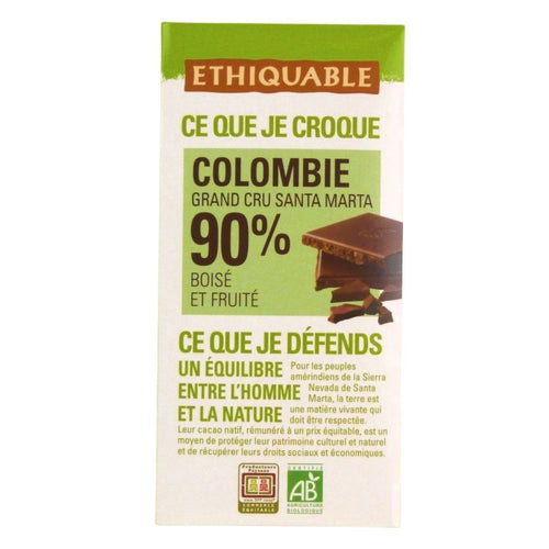 Tableta de chocolate de Colombia  (Santa Marta) Comercio Justo