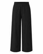 Pantalón recto pernera amplia negro de algodón orgánico y de Comercio Justo