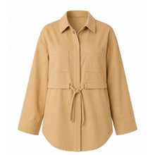 Cargar imagen en el visor de la galería, Sobrecamisa beige ajustable, de algodón orgánico y de Comercio Justo 
