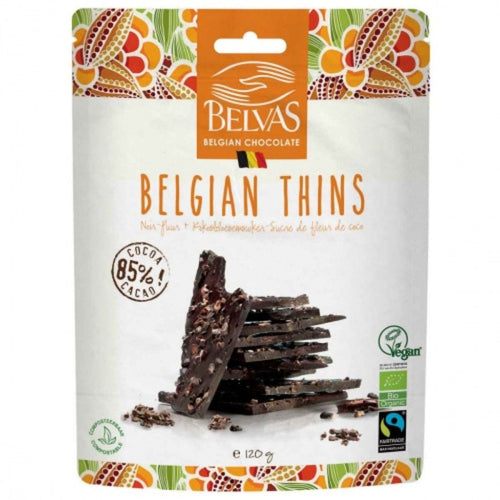 Láminas de chocolate negro BIO con azúcar de flor de coco y pepitas de cacao