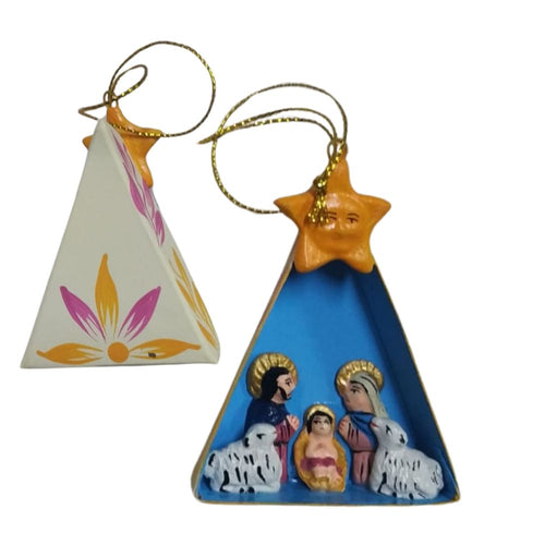 Belén colgante árbol azul. Comercio Justo