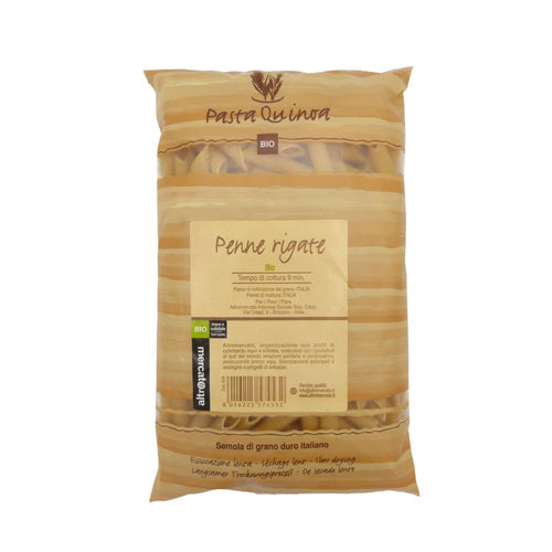 Penne rigate. Macarrones ecológicos y de Comercio Justo con quinoa
