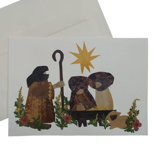 Postal belén fibras naturales 