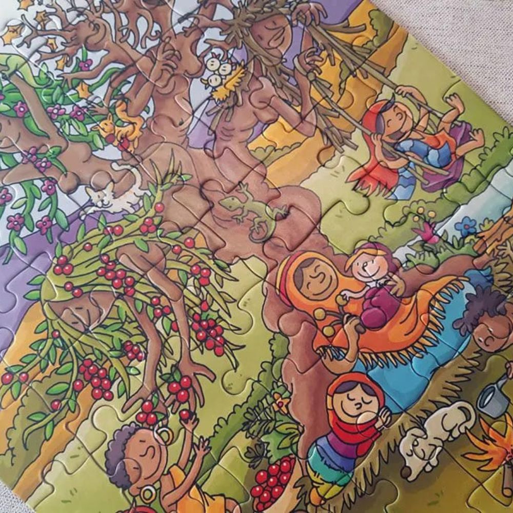 Detalle del puzzle amigo árbol, de Ekilikua, disponible en SETEM