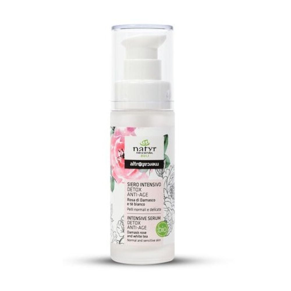 Serum detox antiaging de rosa de damasco BIO y de Comercio Justo