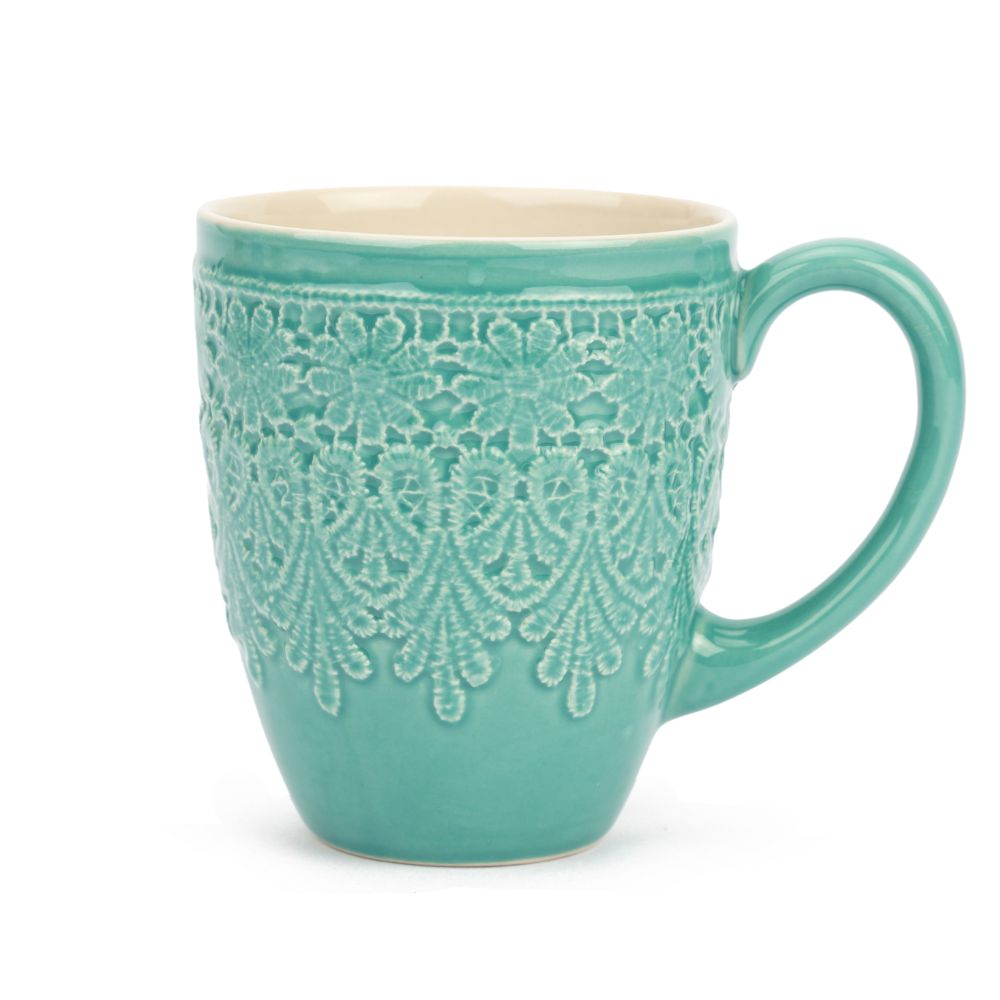 Taza cenefa turquesa de Comercio Justo. Tailandia