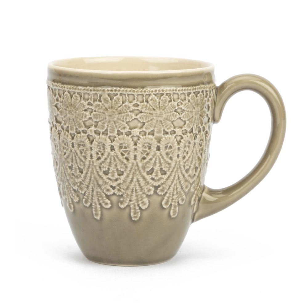 Taza cenefa beige de Comercio Justo. Tailandia