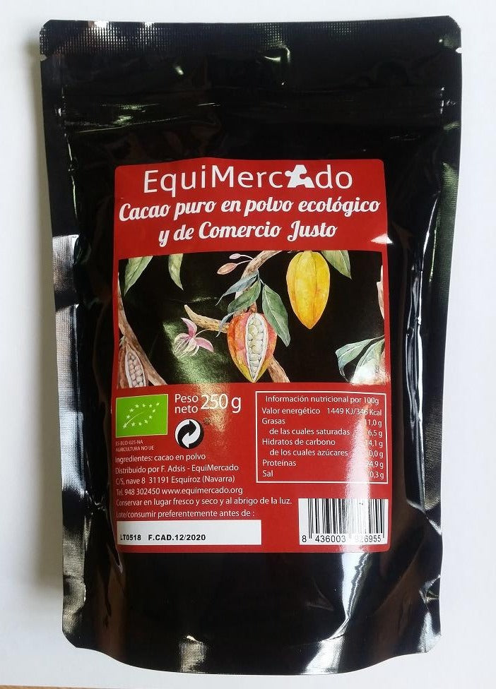 Cacao puro 100%. Ecológico y de Comercio Justo