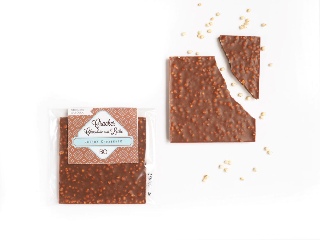 Cracker de chocolate con leche BIO de Comercio Justo