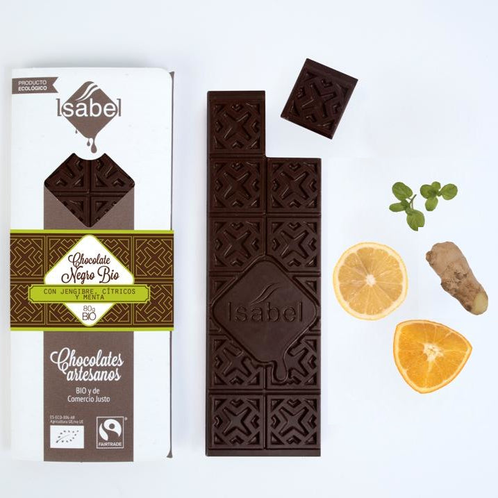 Chocolate negro BIO JENGIBRE y CÍTRICOS de Comercio Justo