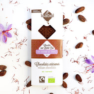 Chocolate con leche y AZAFRÁN ecológico y de Comercio Justo