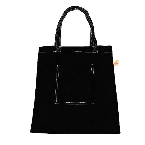 Bolsa negra Comercio Justo con bolsillo interior. Bangladesh