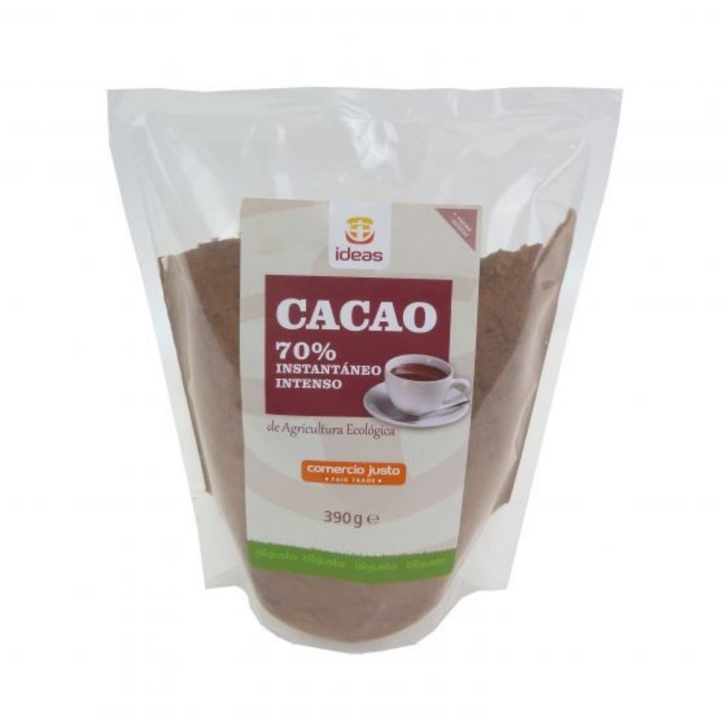 Cacao instantáneo intenso 70% de cacao. Comercio Justo