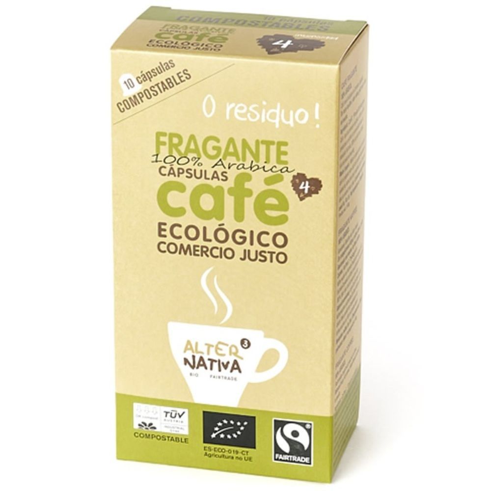 Cápsulas de café fragante 100% arábica y de Comercio Justo, ecológico