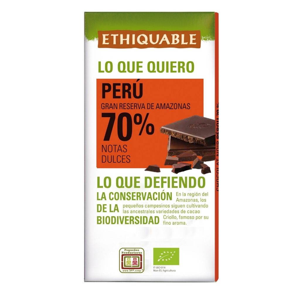 Chocolate Perú Gran Reserva del Amazonas BIO y de Comercio Justo