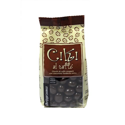Ciki, granos de café cubiertos de chocolate de Comercio Justo