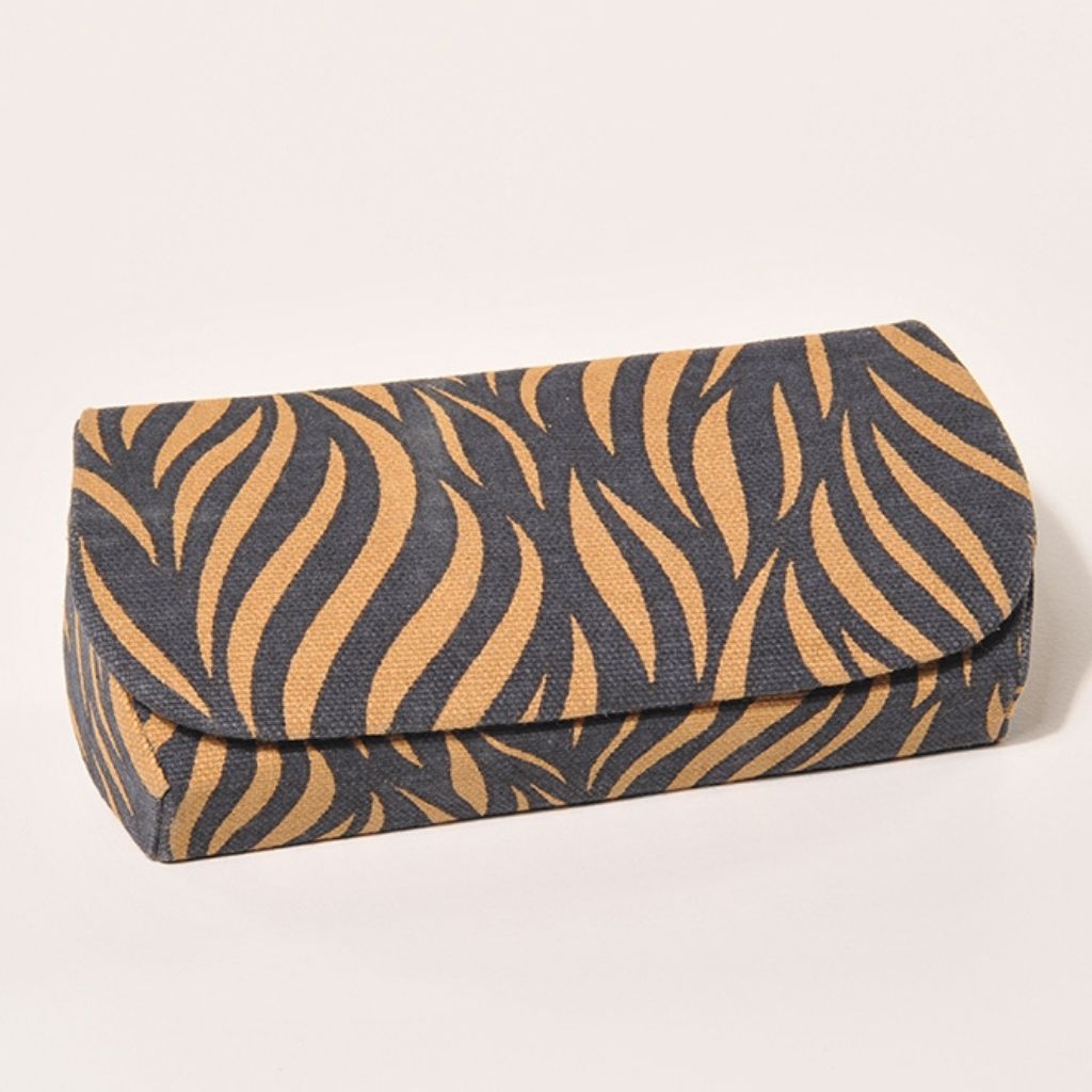 Funda de gafas algodón BIO beige y azul. India