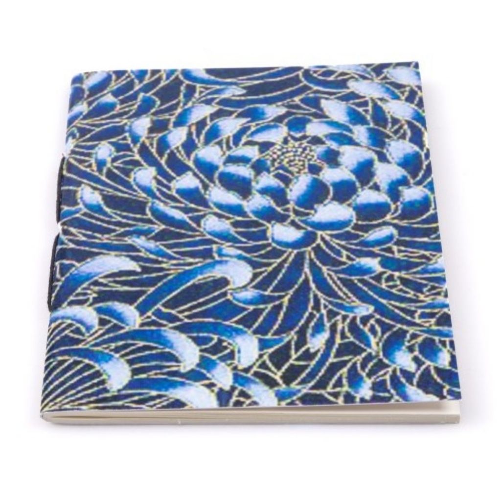 Libreta papel reciclado flores azules. Tailandia