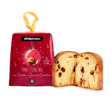 Cargar imagen en el visor de la galería, Mini panettone de COmercio Justo Con pasas y gotas de chocolate.
