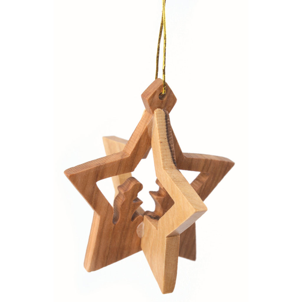 Nacimiento de Comercio Justo colgante estrella 3D. Palestina