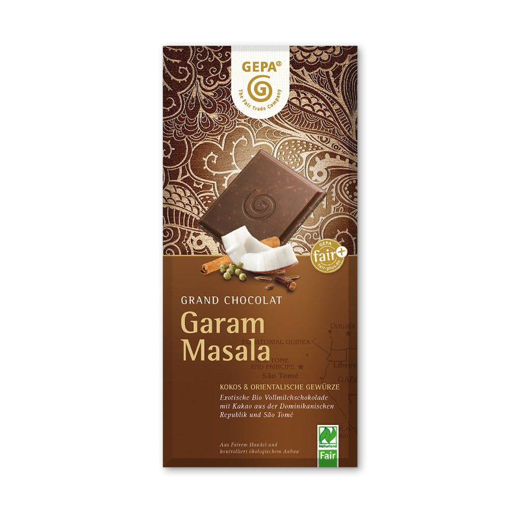 Chocolate con especias GARAM MASALA BIO de Comercio Justo