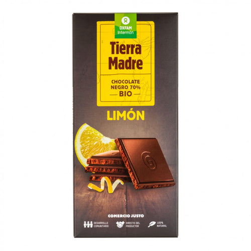 Tableta de chocolate negro con LIMÓN BIO