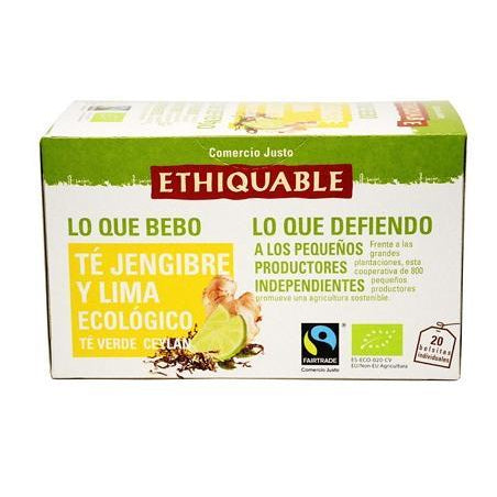 Té verde con JENGIBRE Y LIMA ecológico y de Comercio Justo